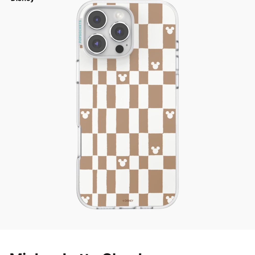 Disney Tan and White Checkered Phone Case